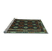 Sideview of Machine Washable Oriental Light Blue Traditional Rug, wshcon1237lblu