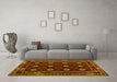 Machine Washable Oriental Yellow Traditional Rug in a Living Room, wshcon1237yw