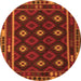 Square Oriental Orange Traditional Rug, con1237org