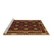 Sideview of Machine Washable Oriental Brown Traditional Rug, wshcon1237brn