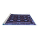 Sideview of Machine Washable Oriental Blue Traditional Rug, wshcon1237blu