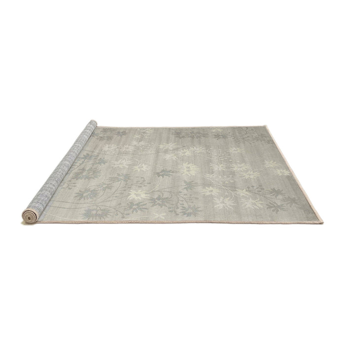 Serging Thickness of Machine Washable Contemporary Sage Green Rug, wshcon1238