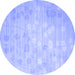 Round Abstract Blue Contemporary Rug, con1238blu