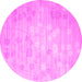 Round Abstract Pink Contemporary Rug, con1238pnk