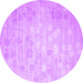 Round Machine Washable Abstract Purple Contemporary Area Rugs, wshcon1238pur