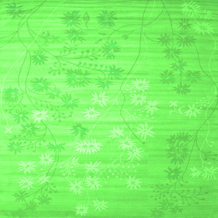 Serging Thickness of Abstract Green Contemporary Rug, con1238grn
