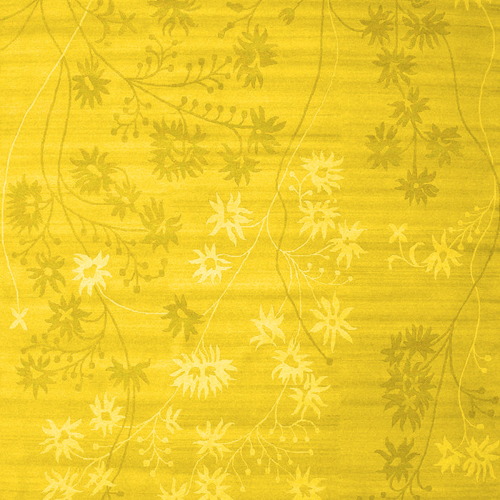 Machine Washable Abstract Yellow Contemporary Rug, wshcon1238yw