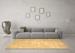 Machine Washable Abstract Brown Contemporary Rug in a Living Room,, wshcon1238brn