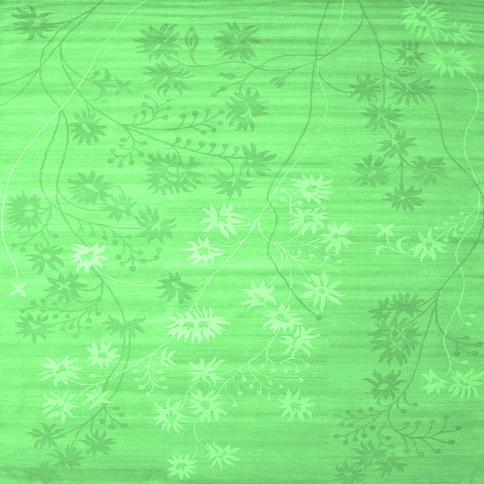 Square Abstract Emerald Green Contemporary Rug, con1238emgrn