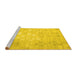 Sideview of Machine Washable Abstract Yellow Contemporary Rug, wshcon1238yw