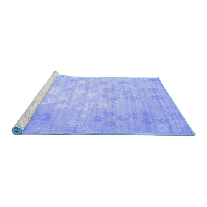 Sideview of Machine Washable Abstract Blue Contemporary Rug, wshcon1238blu