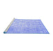 Sideview of Machine Washable Abstract Blue Contemporary Rug, wshcon1238blu