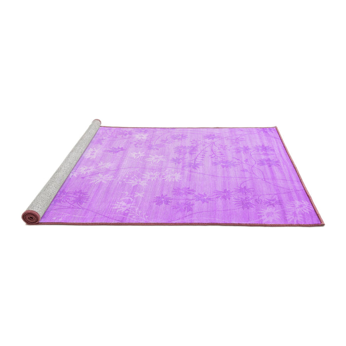 Sideview of Machine Washable Abstract Purple Contemporary Area Rugs, wshcon1238pur