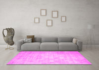 Machine Washable Abstract Pink Contemporary Rug, wshcon1238pnk