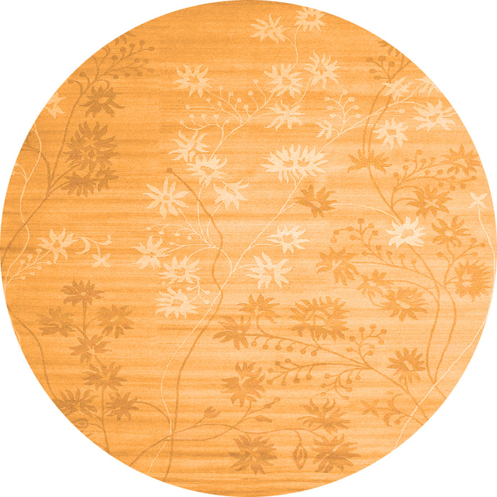 Square Abstract Orange Contemporary Rug, con1238org