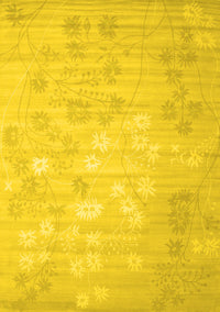 Abstract Yellow Contemporary Rug, con1238yw