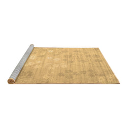 Sideview of Machine Washable Abstract Brown Contemporary Rug, wshcon1238brn
