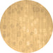 Round Abstract Brown Contemporary Rug, con1238brn