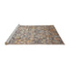 Serging Thickness of Machine Washable Contemporary Dark Almond Brown Rug, wshcon1239