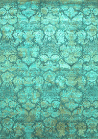 Abstract Turquoise Contemporary Rug, con1239turq