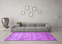 Machine Washable Abstract Purple Contemporary Rug, wshcon1239pur