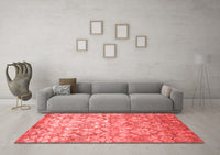 Machine Washable Abstract Red Contemporary Rug, wshcon1239red