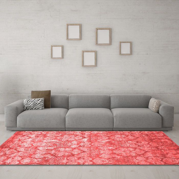Contemporary Red Washable Rugs