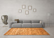 Machine Washable Abstract Orange Contemporary Area Rugs in a Living Room, wshcon1239org