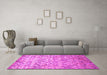 Machine Washable Abstract Pink Contemporary Rug in a Living Room, wshcon1239pnk