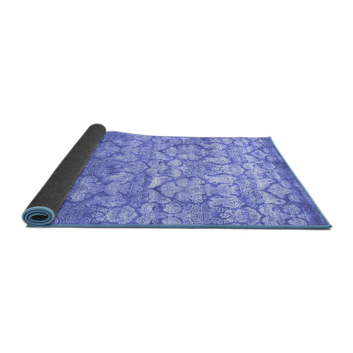 Sideview of Abstract Blue Contemporary Rug, con1239blu