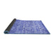 Sideview of Abstract Blue Contemporary Rug, con1239blu