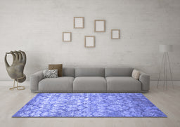 Machine Washable Abstract Blue Contemporary Rug in a Living Room, wshcon1239blu