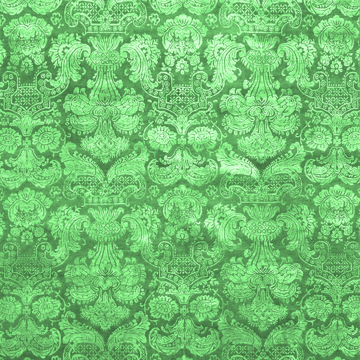 Machine Washable Abstract Emerald Green Contemporary Area Rugs, wshcon1239emgrn