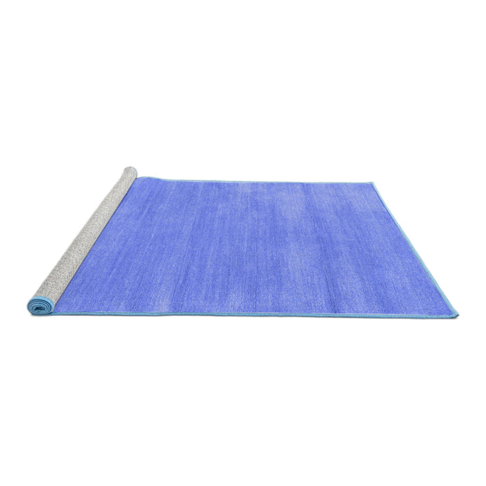 Sideview of Machine Washable Abstract Blue Contemporary Rug, wshcon123blu
