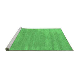 Sideview of Machine Washable Abstract Emerald Green Contemporary Area Rugs, wshcon123emgrn