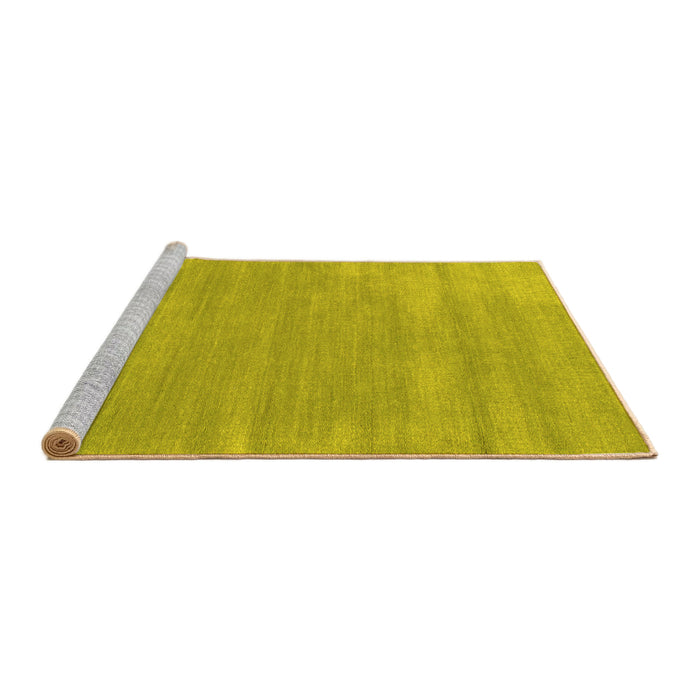 Sideview of Machine Washable Abstract Yellow Contemporary Rug, wshcon123yw