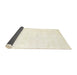 Thickness of Contemporary Lemon Beige Solid Rug, con124