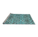 Sideview of Machine Washable Abstract Light Blue Contemporary Rug, wshcon1240lblu