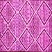 Square Machine Washable Abstract Pink Contemporary Rug, wshcon1240pnk