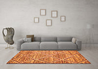 Machine Washable Abstract Orange Contemporary Rug, wshcon1240org