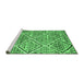 Sideview of Machine Washable Abstract Emerald Green Contemporary Area Rugs, wshcon1240emgrn