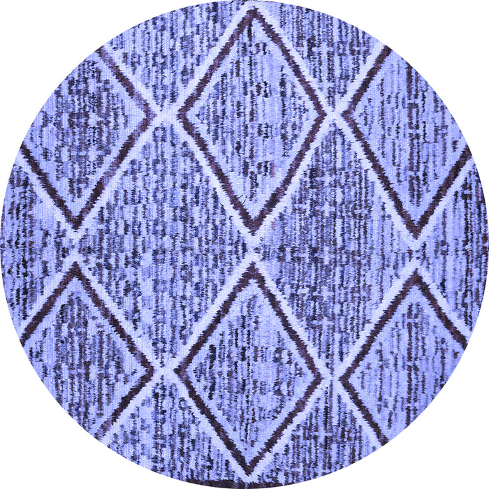 Round Machine Washable Abstract Blue Contemporary Rug, wshcon1240blu