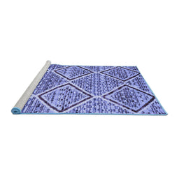 Sideview of Machine Washable Abstract Blue Contemporary Rug, wshcon1240blu