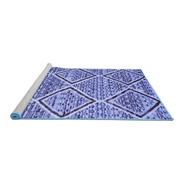 Sideview of Machine Washable Abstract Blue Contemporary Rug, wshcon1240blu