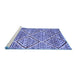 Sideview of Machine Washable Abstract Blue Contemporary Rug, wshcon1240blu