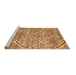 Sideview of Machine Washable Abstract Brown Contemporary Rug, wshcon1240brn