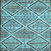 Square Machine Washable Abstract Light Blue Contemporary Rug, wshcon1240lblu