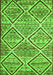 Serging Thickness of Machine Washable Abstract Green Contemporary Area Rugs, wshcon1240grn