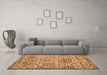 Machine Washable Abstract Brown Contemporary Rug in a Living Room,, wshcon1240brn