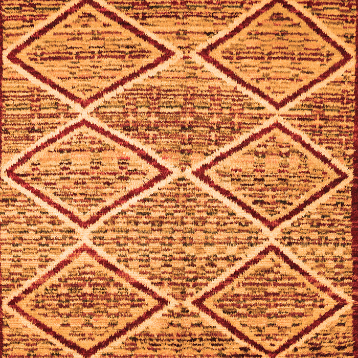 Round Machine Washable Abstract Orange Contemporary Area Rugs, wshcon1240org